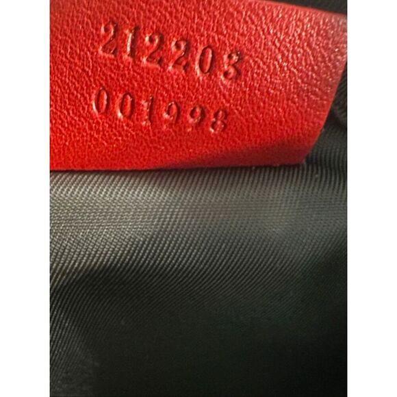 Gucci Red Guccissima Leather Interlocking G Wristlet Pouch Key Pouch - Picture 7 of 11